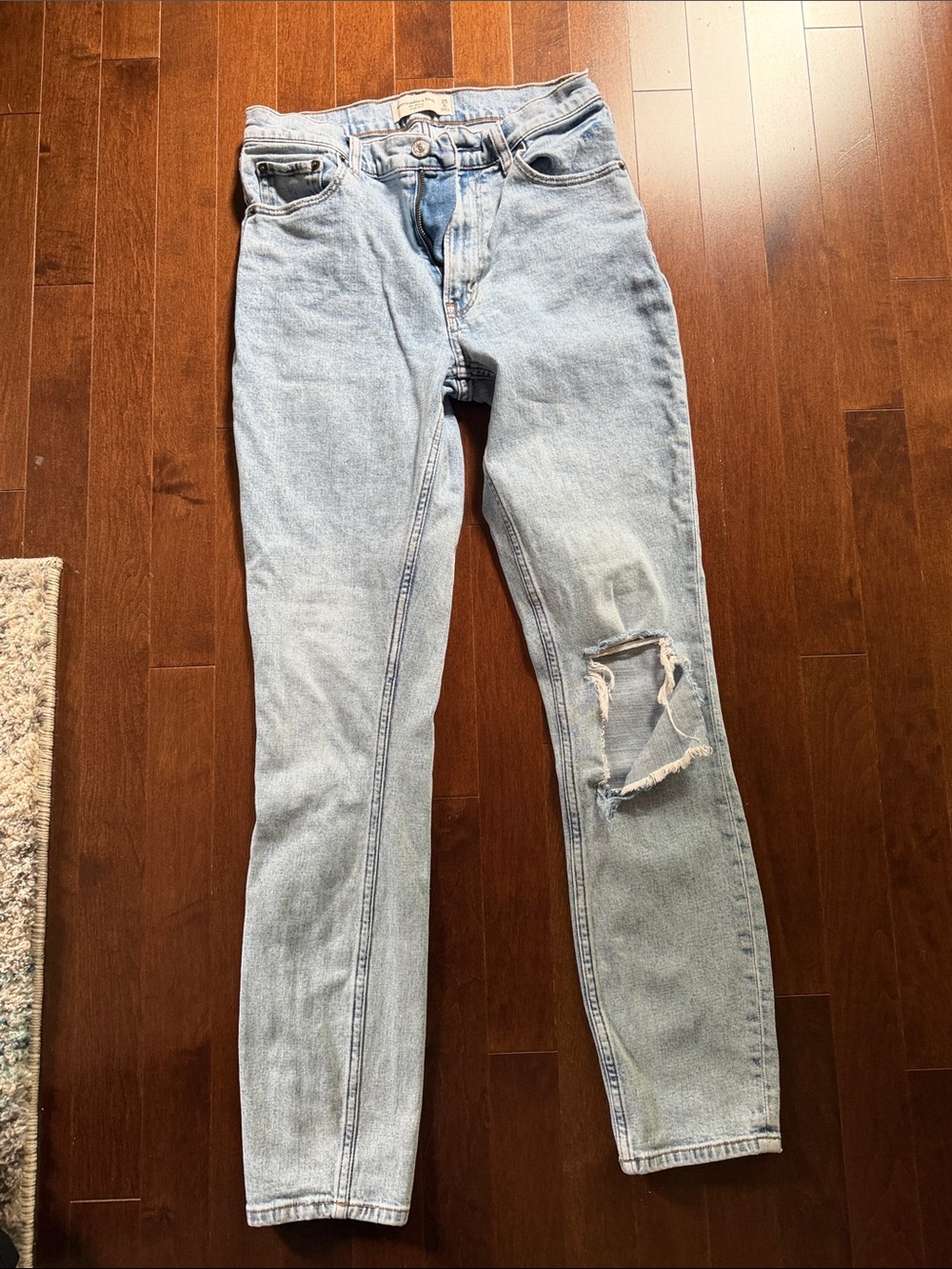 Abercrombie & Fitch Light Blue Skinny Distressed Jeans